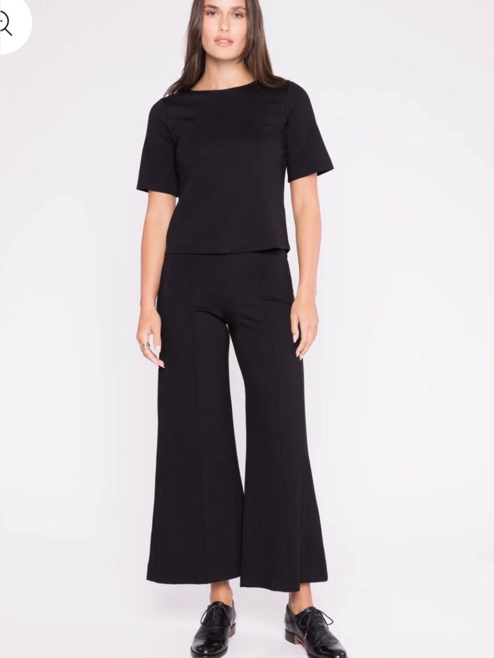 Ripley rader women 4+ the perfect cropped pant black ponte knit wide leg